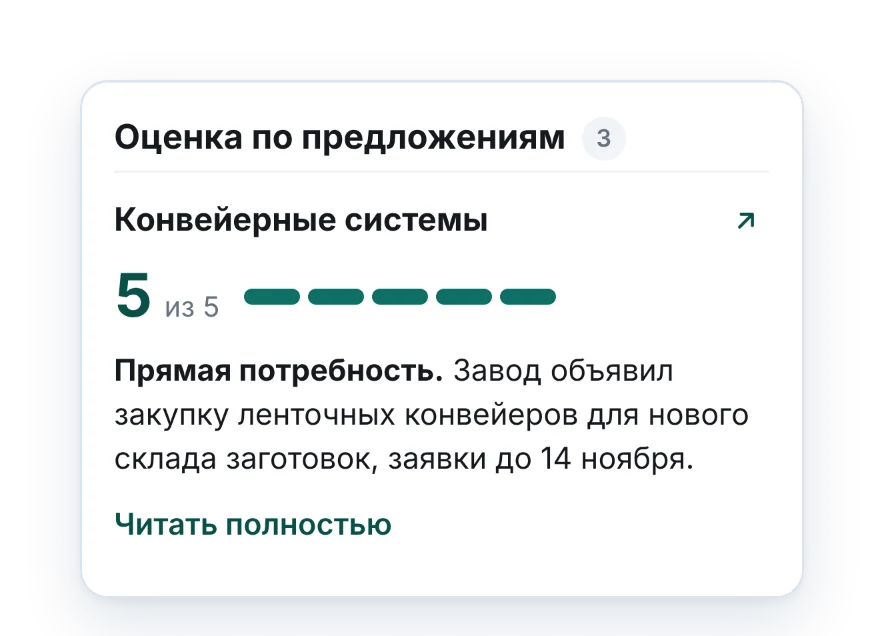 Оценка по предложениям: конвейерные системы 5 из 5 с объяснением